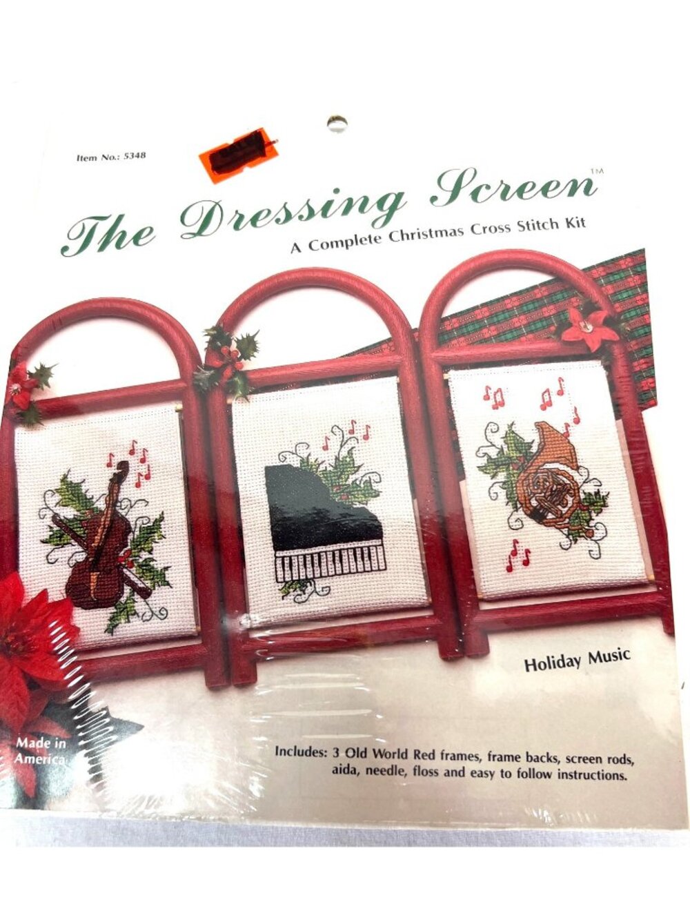 The Dressing Screen Complete Christmas Cross Stitch Kit Holiday Music Theme